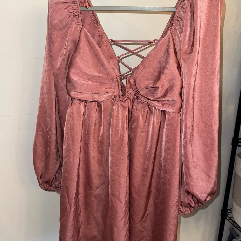 Selfie Leslie Mauve Long Sleeve Dress